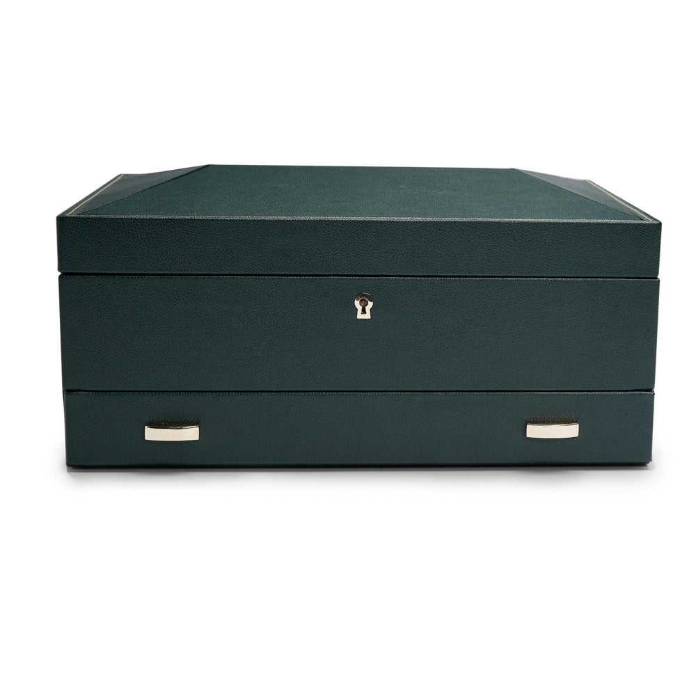 WOLF 1834 British Racing 10-Piece Watch Box with Storage – Green - Image 1