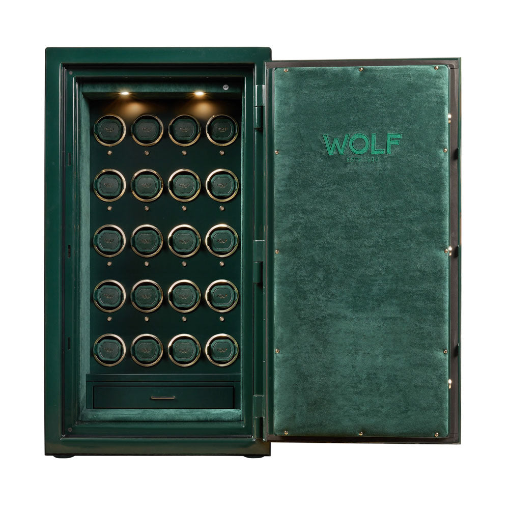 WOLF 1834 Atlas 20-Piece Watch Winder Safe – Green/Gold - Image 2