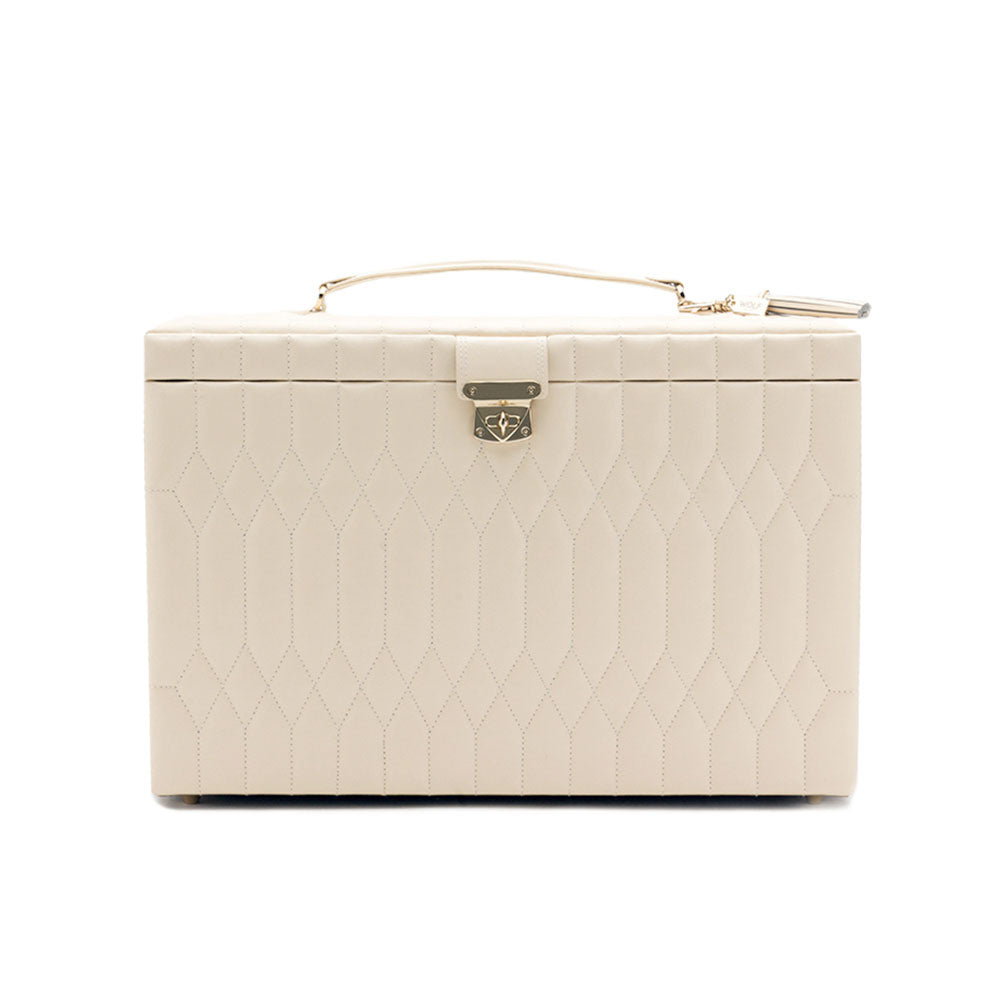 WOLF 1834 Caroline Extra Large Jewelry Case – Ivory, 43 Compartments + Travel Case - Image 1