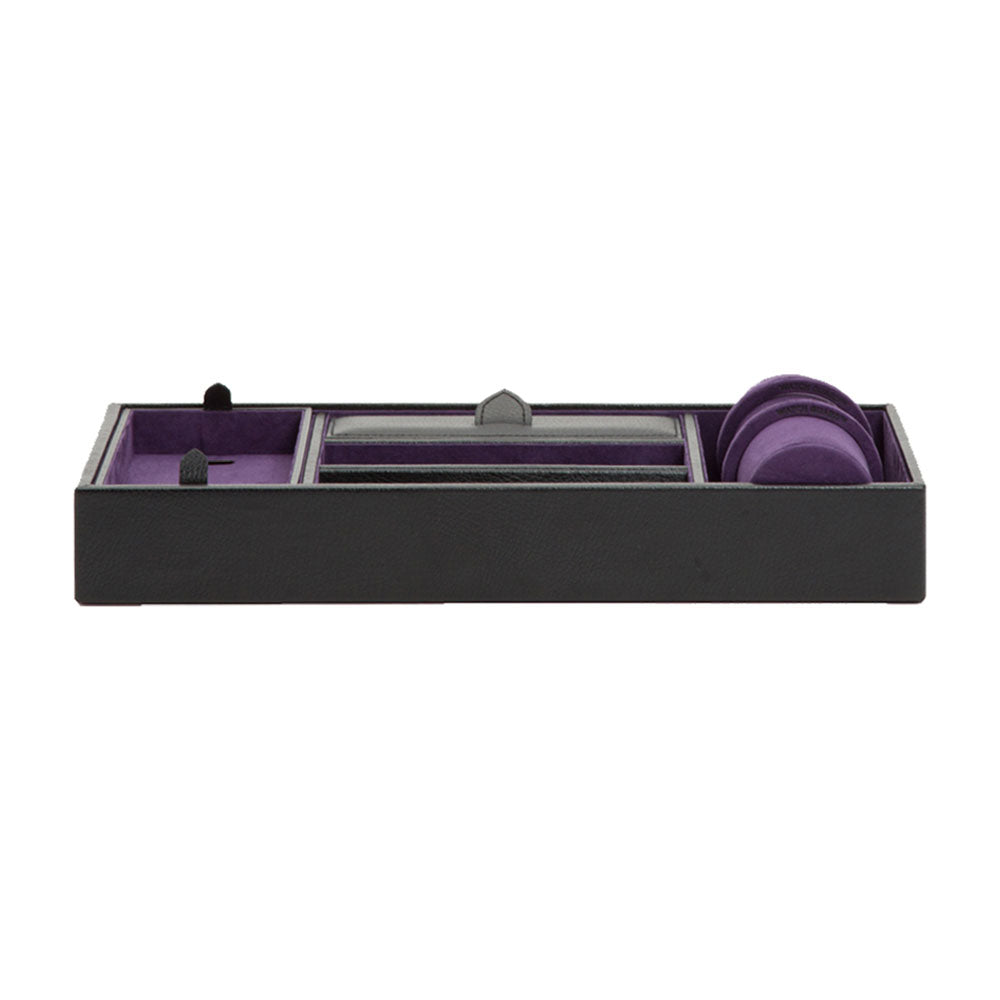 WOLF 1834 Blake Valet Tray With Cuff – Black/Purple - Image 1