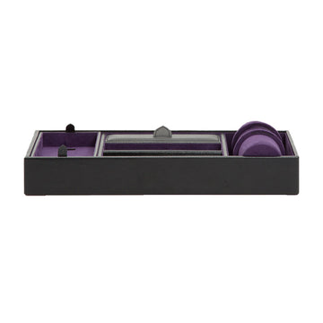 WOLF 1834 Blake Valet Tray With Cuff – Black/Purple - Image 1