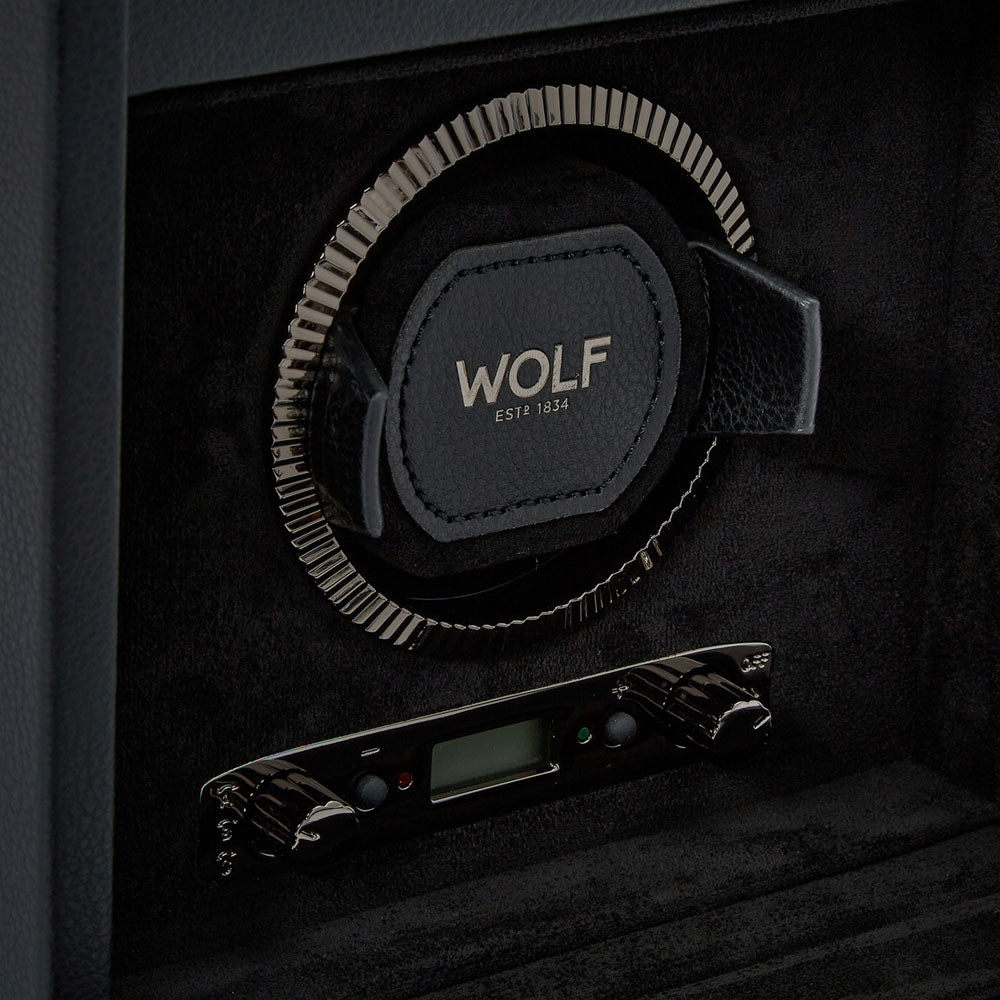 WOLF 1834 British Racing Single Watch Winder with Storage – Black - Image 5