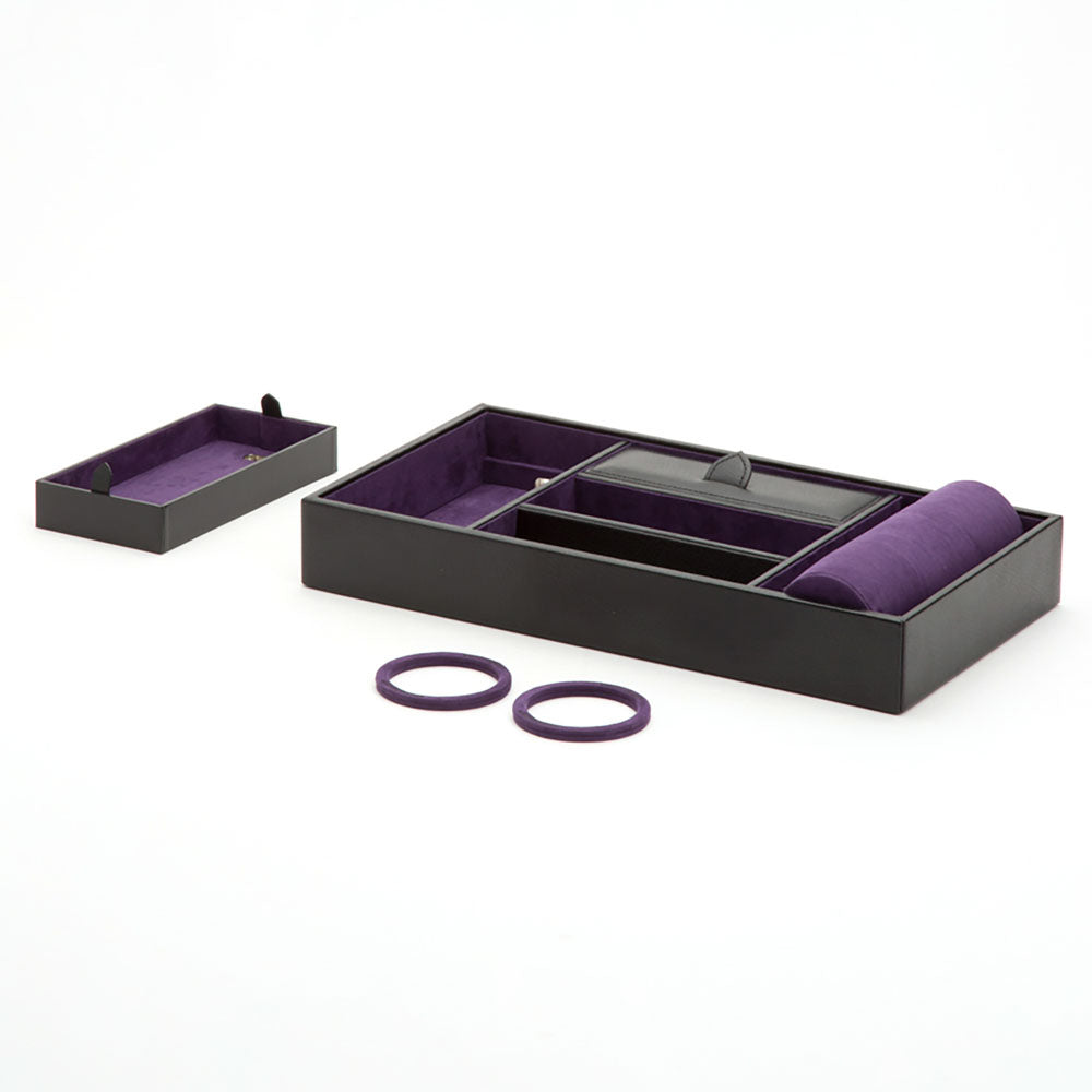 WOLF 1834 Blake Valet Tray With Cuff – Black/Purple - Image 3