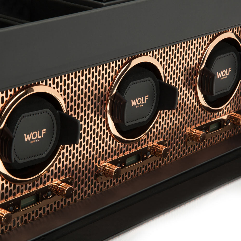 WOLF 1834 Axis Triple Watch Winder with Storage – Copper - Image 5