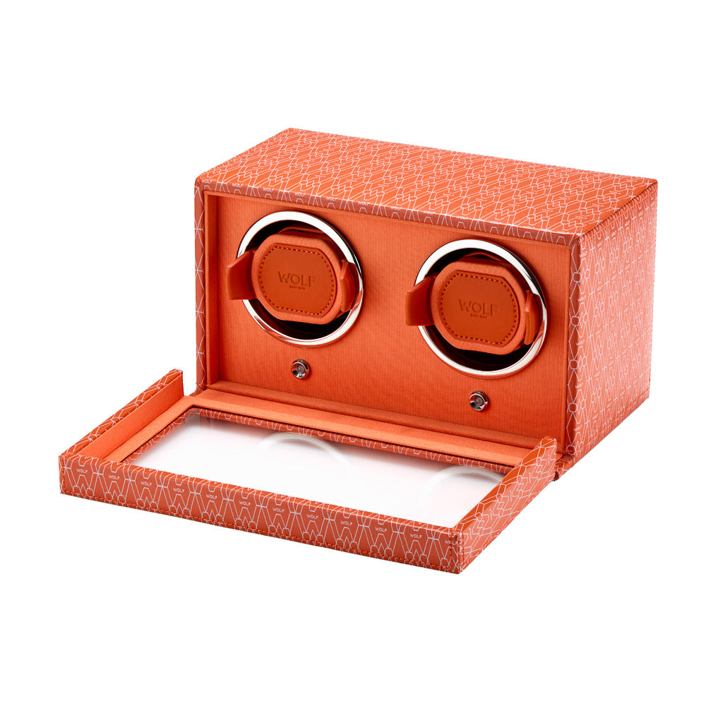 WOLF 1834 Signature Double Watch Winder - Orange (2-Piece Capacity) - Image 4