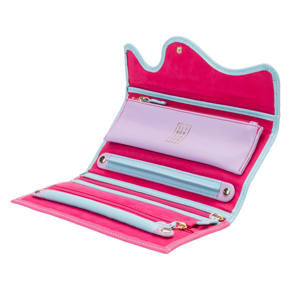 WOLF 1834 Bea Bongiasca Jewelry Roll - Blue/Lilac/Pink - Image 3