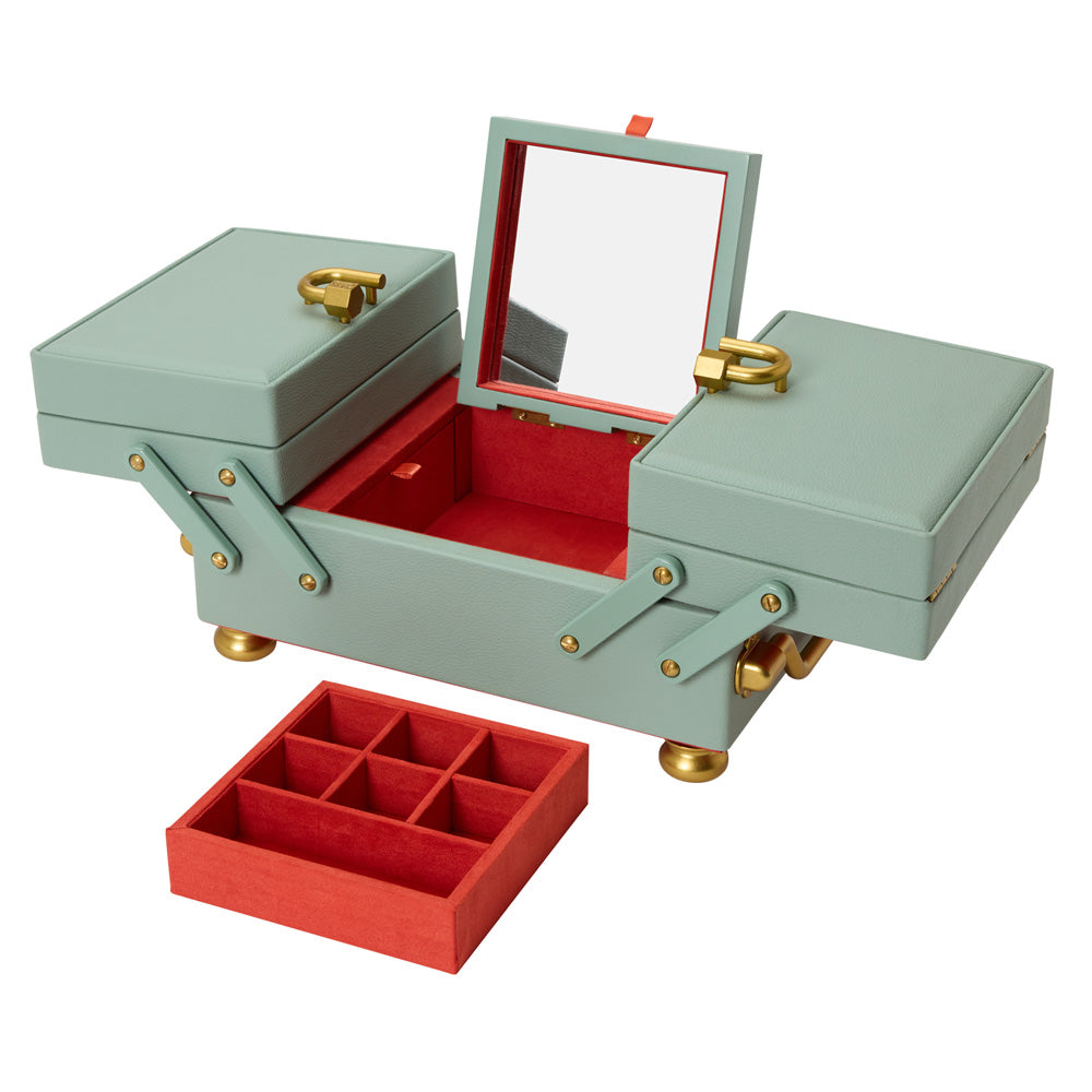 WOLF 1834 Marla Aaron Baby Everything Box - Celadon Vegan Leather Jewelry Case - Image 3