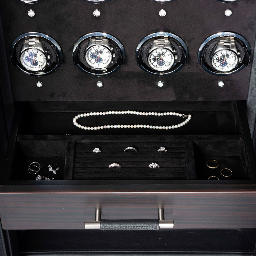 WOLF 1834 Churchill 24-Piece Watch Winder Safe – Ebony Macassar - Image 6