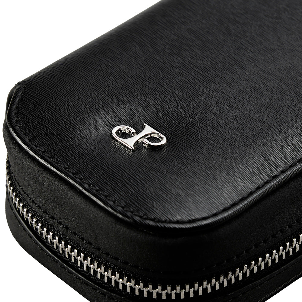 WOLF 1834 Philipp 2-Piece Watch Zip Case – Black Vegan Leather - Image 6
