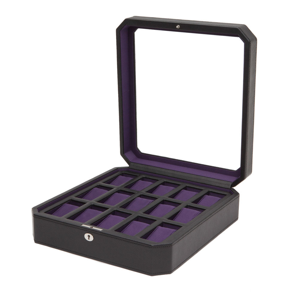 WOLF 1834 Windsor 15-Piece Watch Box – Windsor Black/Purple - Image 2