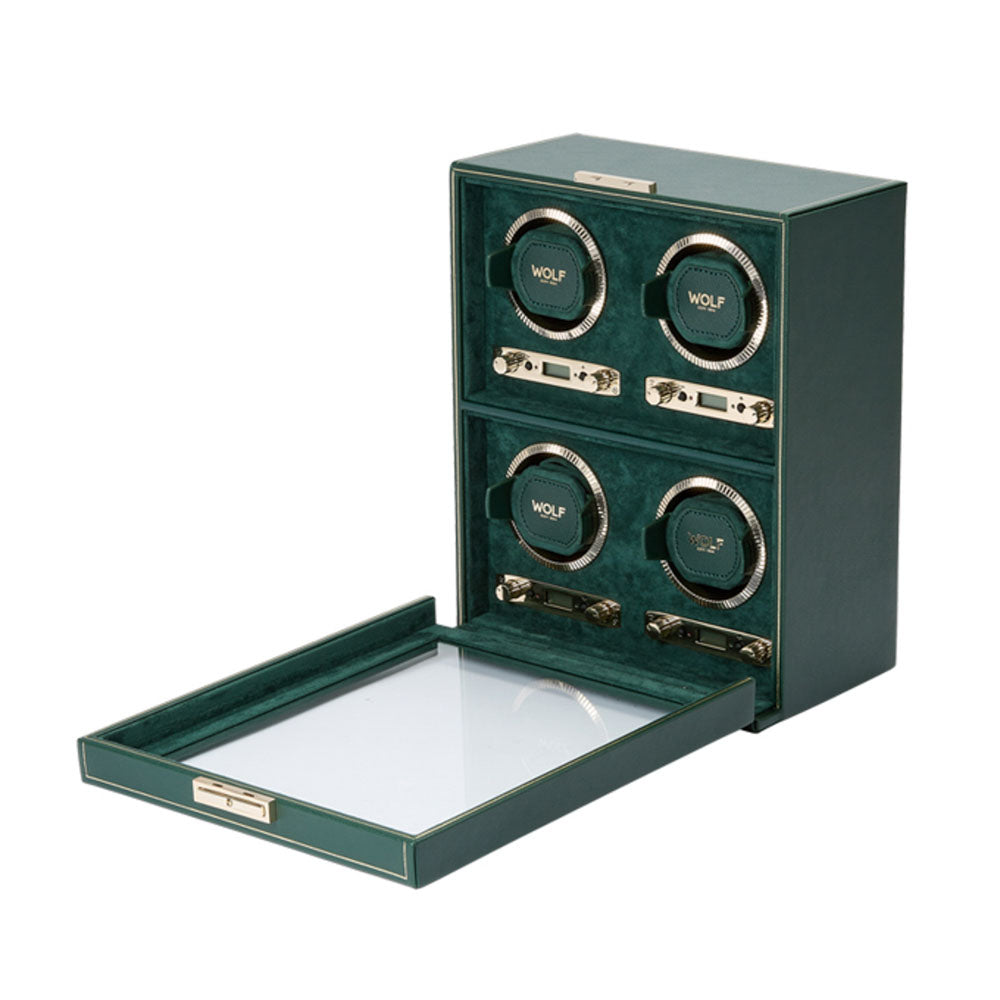 WOLF 1834 British Racing 4 Piece Watch Winder - Green - Image 4