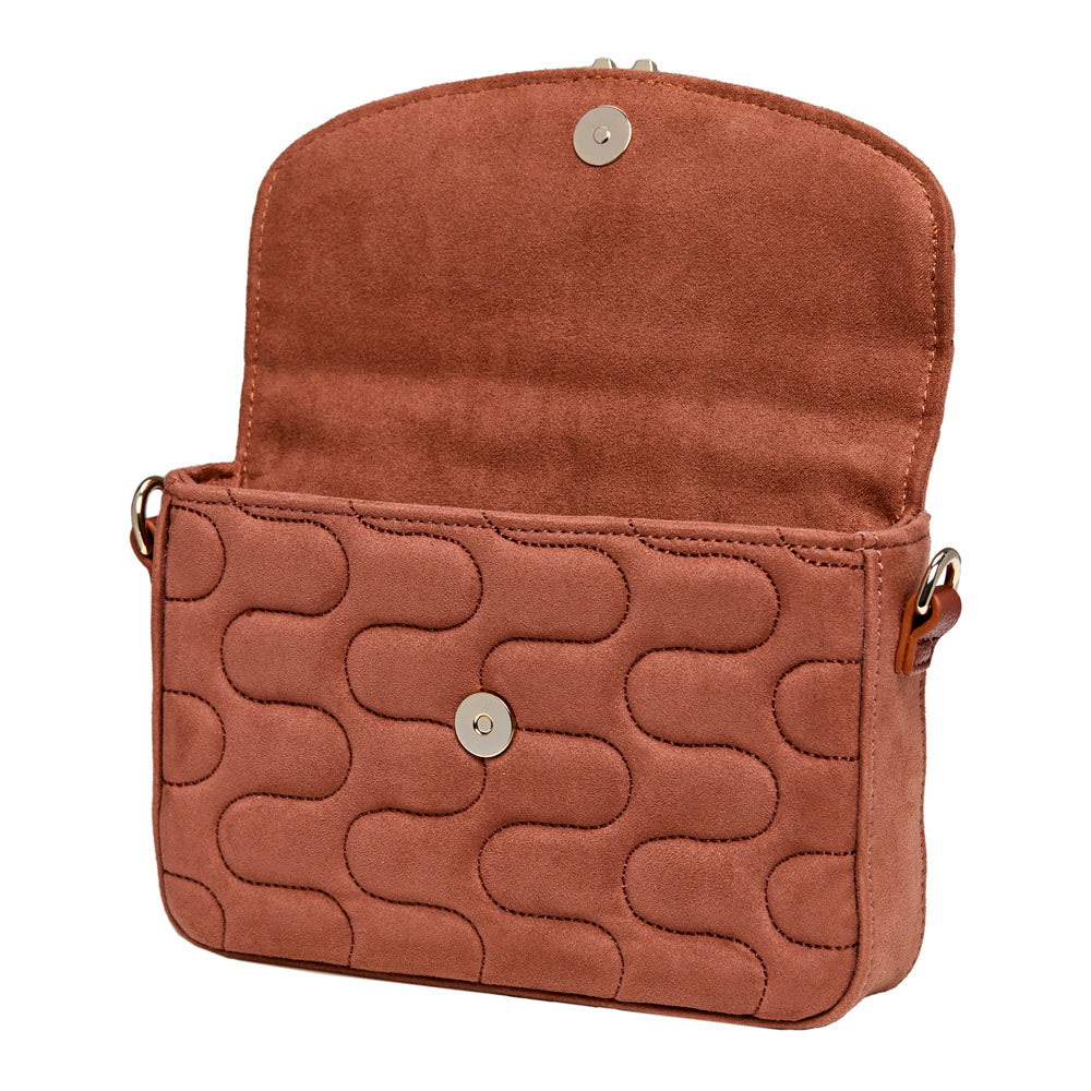 WOLF 1834 Mimi Swirl Cross Body Bag with Scarf – Nutshell Brown - Image 3
