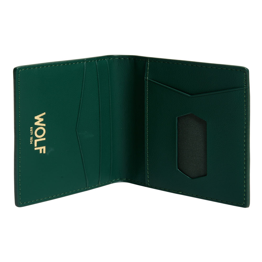 WOLF 1834 Signature ID Card Case – Green | RFID Blocking, 5 Card Slots - Image 3
