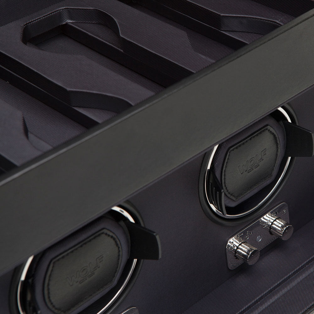 WOLF 1834 Heritage Triple Watch Winder with Storage – Black - Image 3