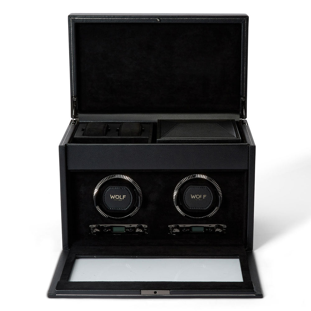 WOLF 1834 British Racing Double Watch Winder with Storage – Black - Image 3