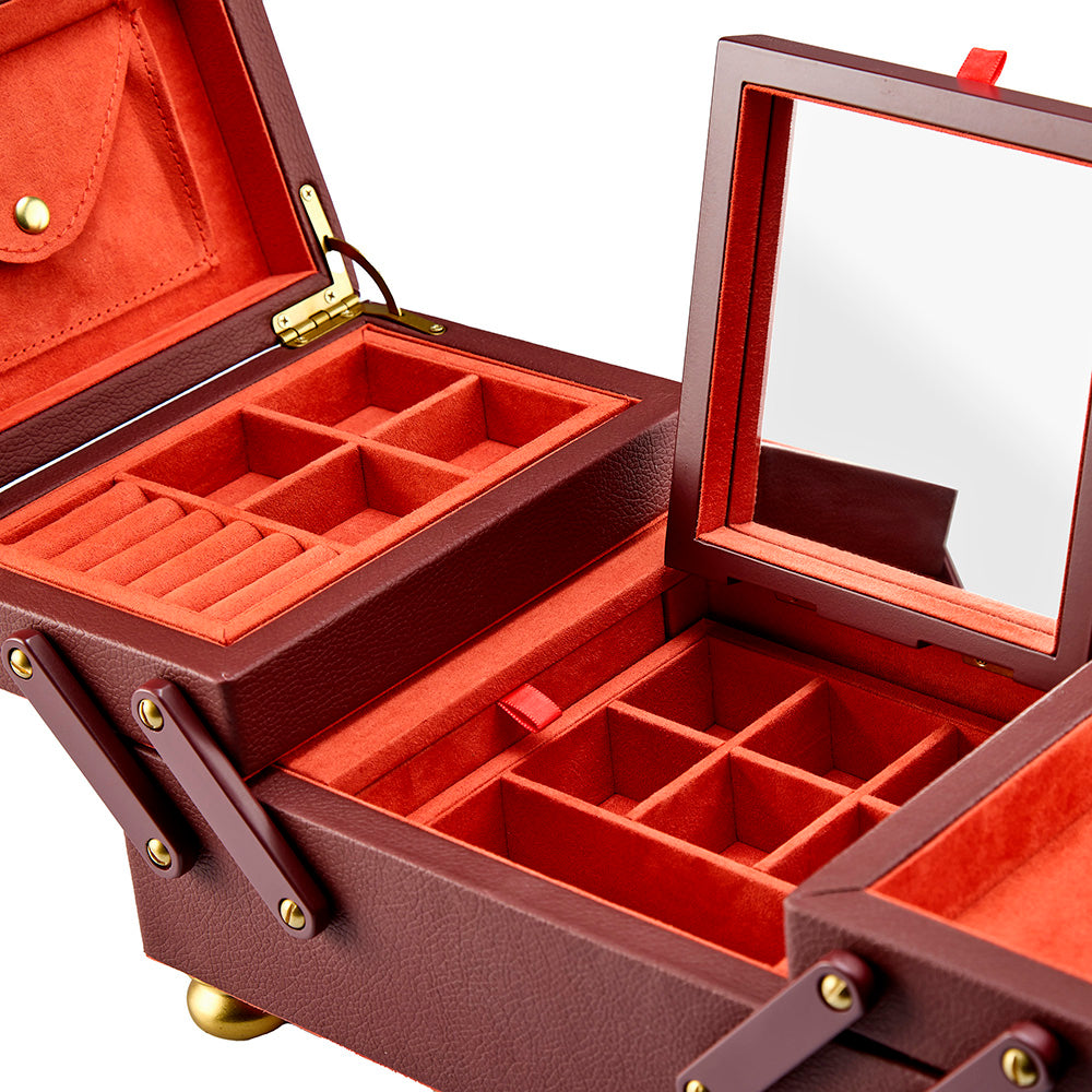 WOLF 1834 Marla Aaron Baby Everything Box - Burgundy Vegan Leather - Image 5