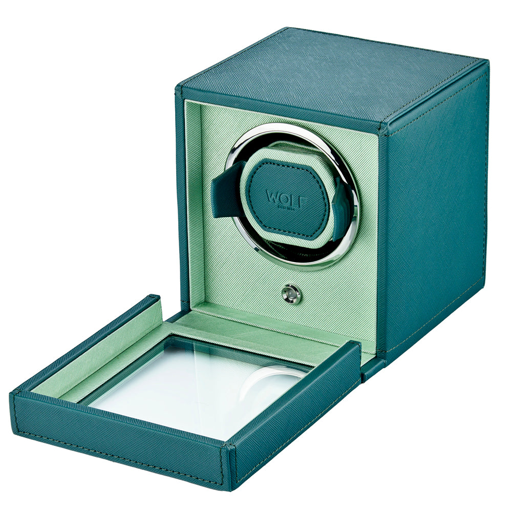 WOLF 1834 Cub Single Watch Winder with Cover – Seltzer Teal/Mint - Image 4