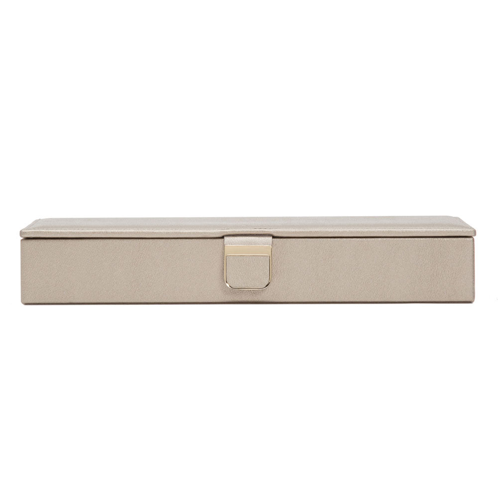WOLF 1834 Palermo Safe Deposit Box - Pewter Leather Jewelry Travel Case - Image 1