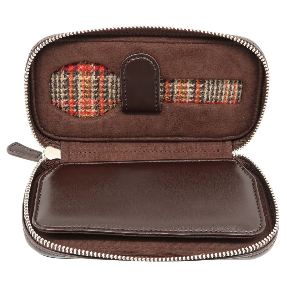 WOLF 1834 WM Brown 2-Piece Watch Zip Case – Brown Pebble Vegan Leather - Image 4