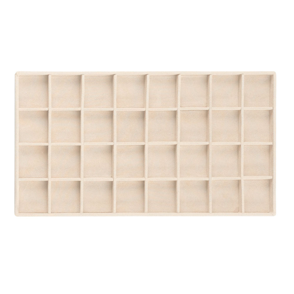 WOLF 1834 Vault Earring Insert Tray - 32 Compartments, Beige LusterLoc™ Lining - Image 2